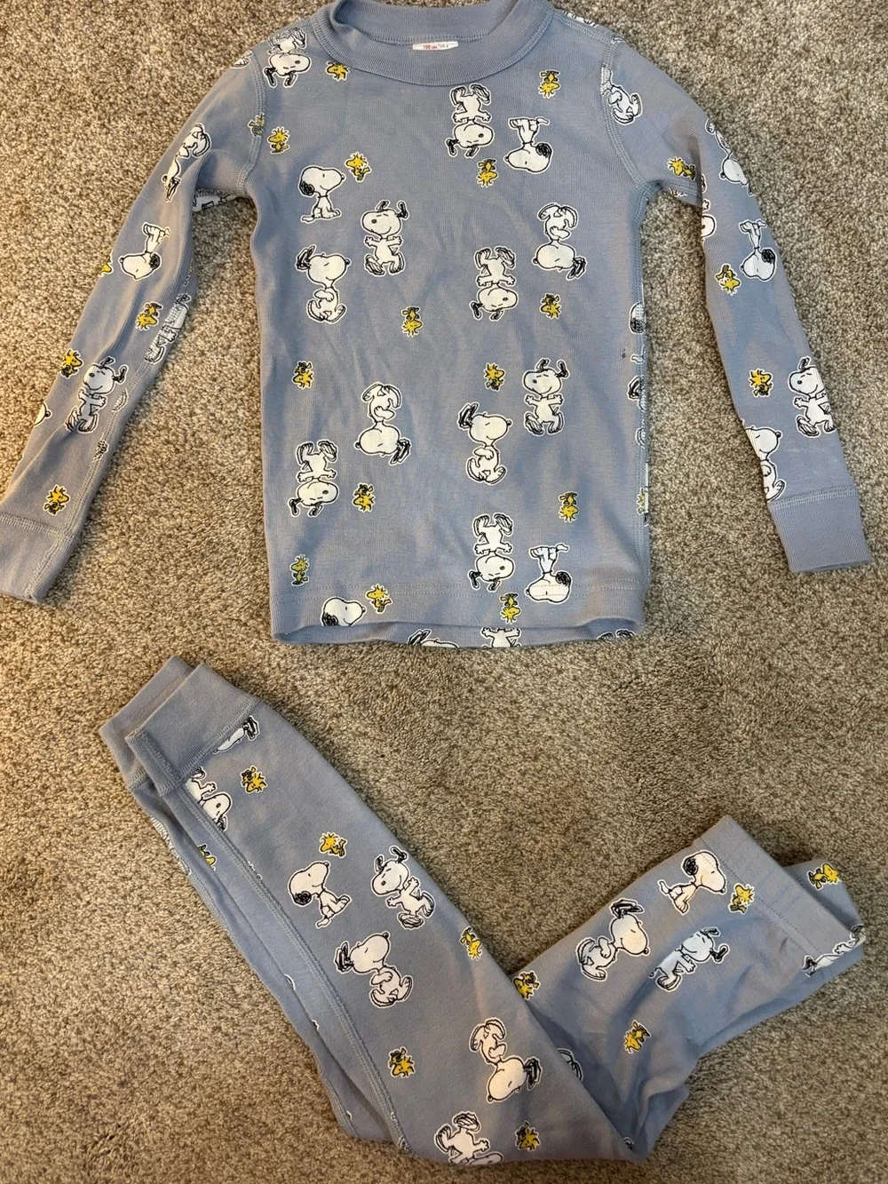 Hanna Andersson PEANUTS Blue Snoopy & Woodstock Kids Pajama Set organic cotton 4